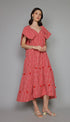 GS Pompoms Collection: Doug Seerksucker Maxi Dress in Red